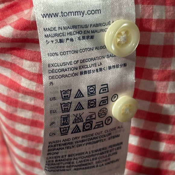 Tommy Hilfiger Men's Size XL LS Pink & White Checked Dress Shirt 100% Cotton - Picture 5 of 9